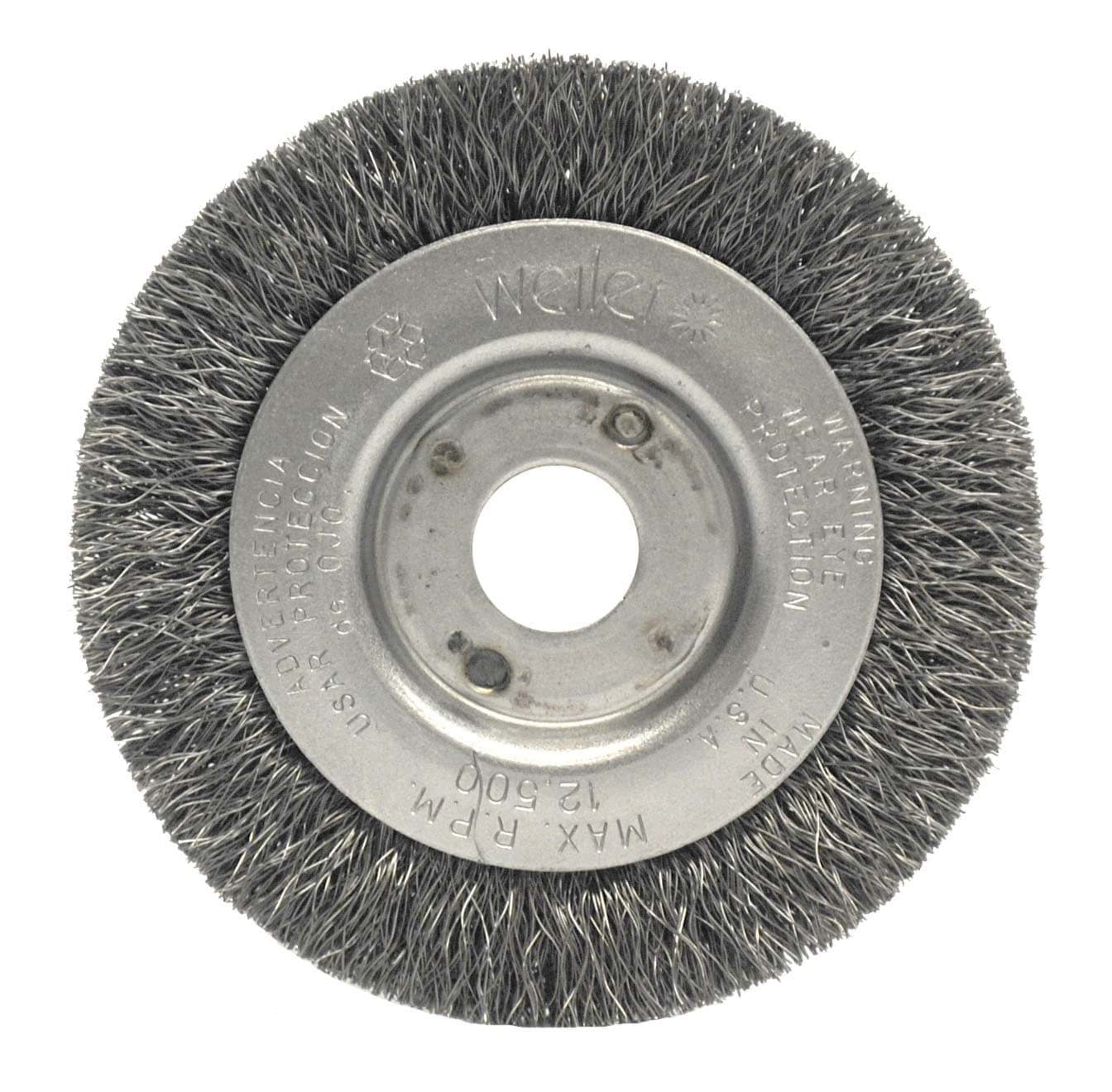 Picture of 3" Narrow Face Crimped Wire Wheel, .0118" Stainless Steel Fill, 1/2"-3/8" Arbor Hole