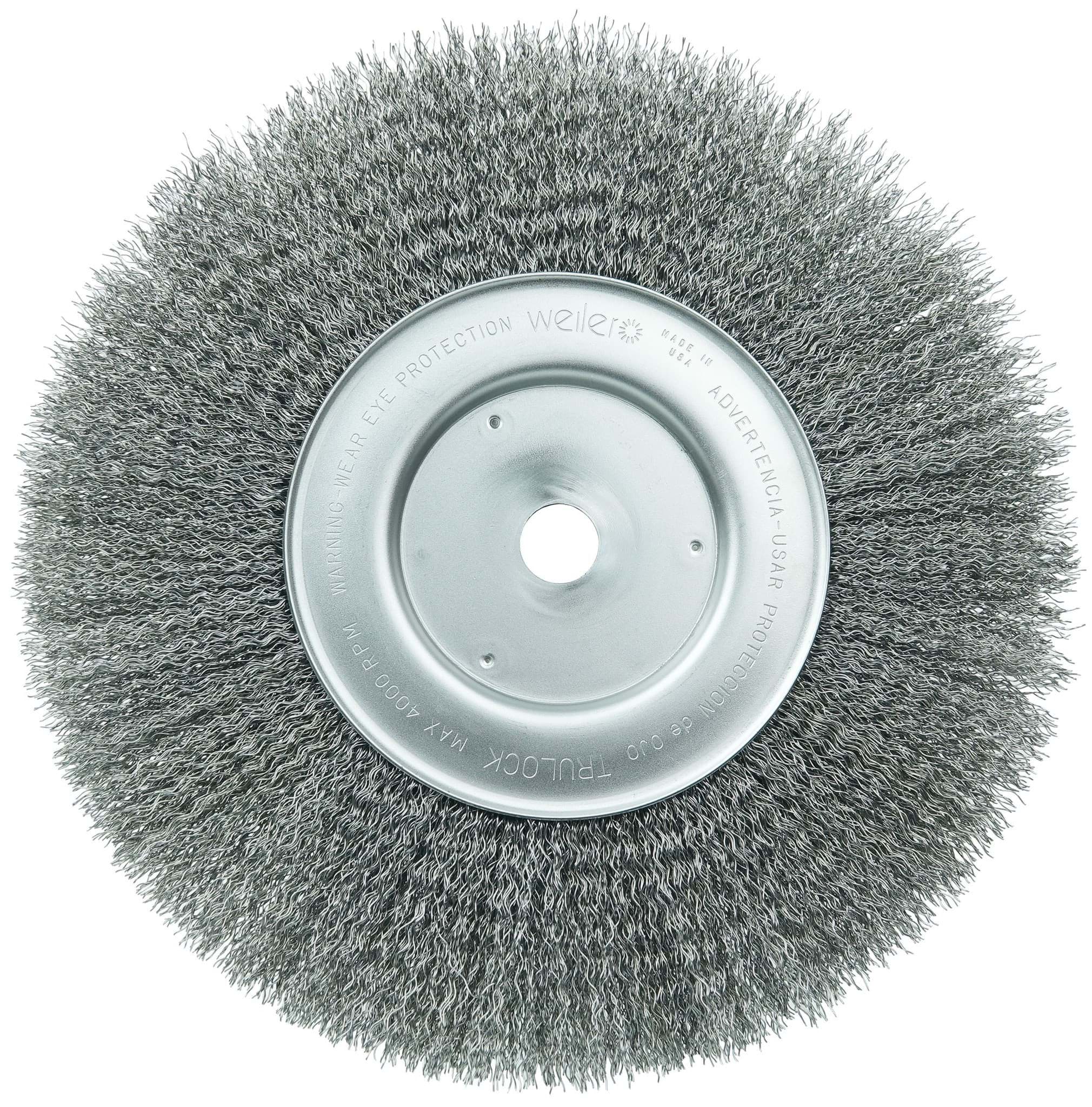 Picture of 10" Narrow Face Crimped Wire Wheel, .014" Steel Fill, 3/4" Arbor Hole