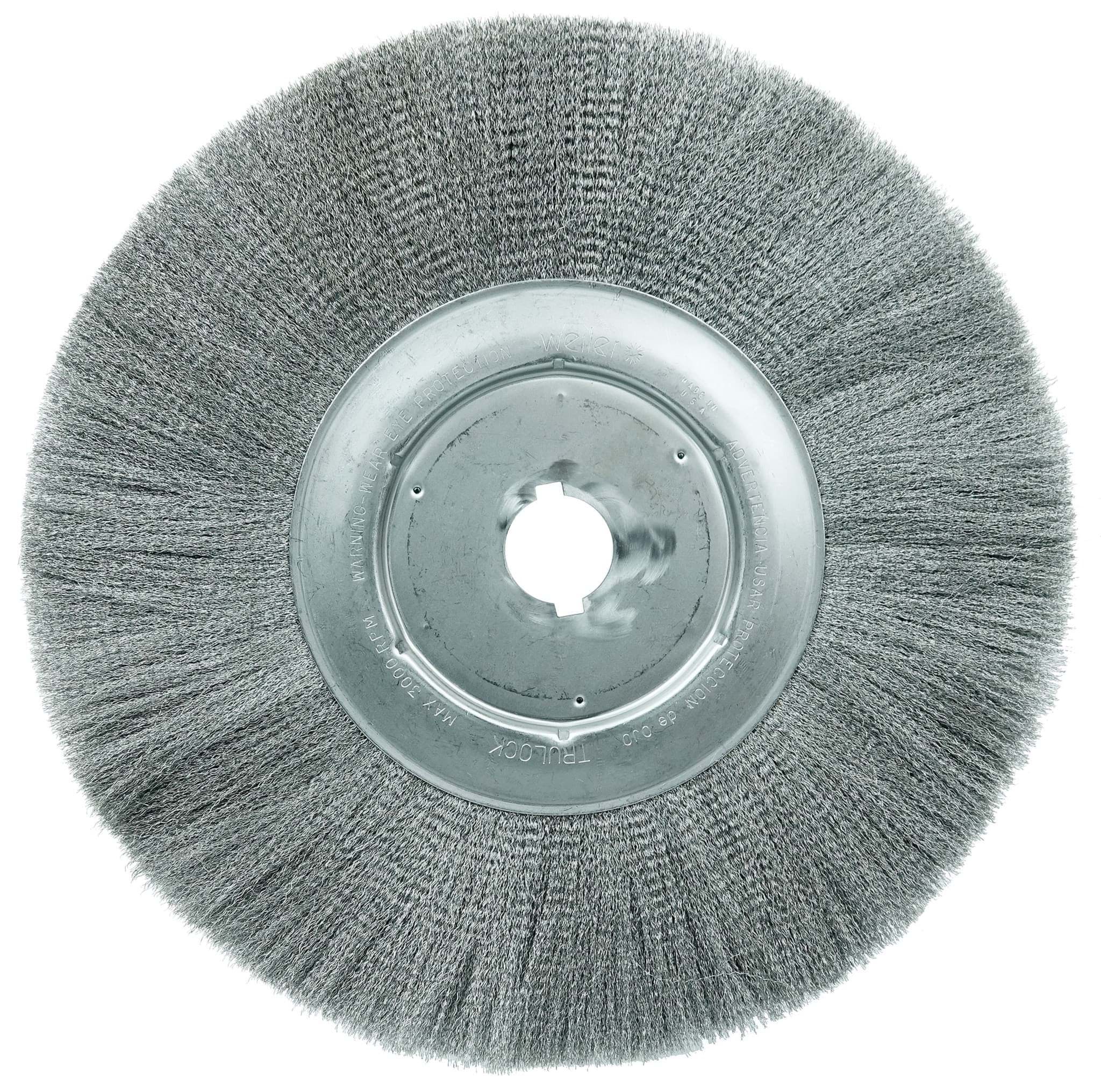 Picture of 12" Narrow Face Crimped Wire Wheel, .0104" Steel Fill, 1-1/4" Arbor Hole