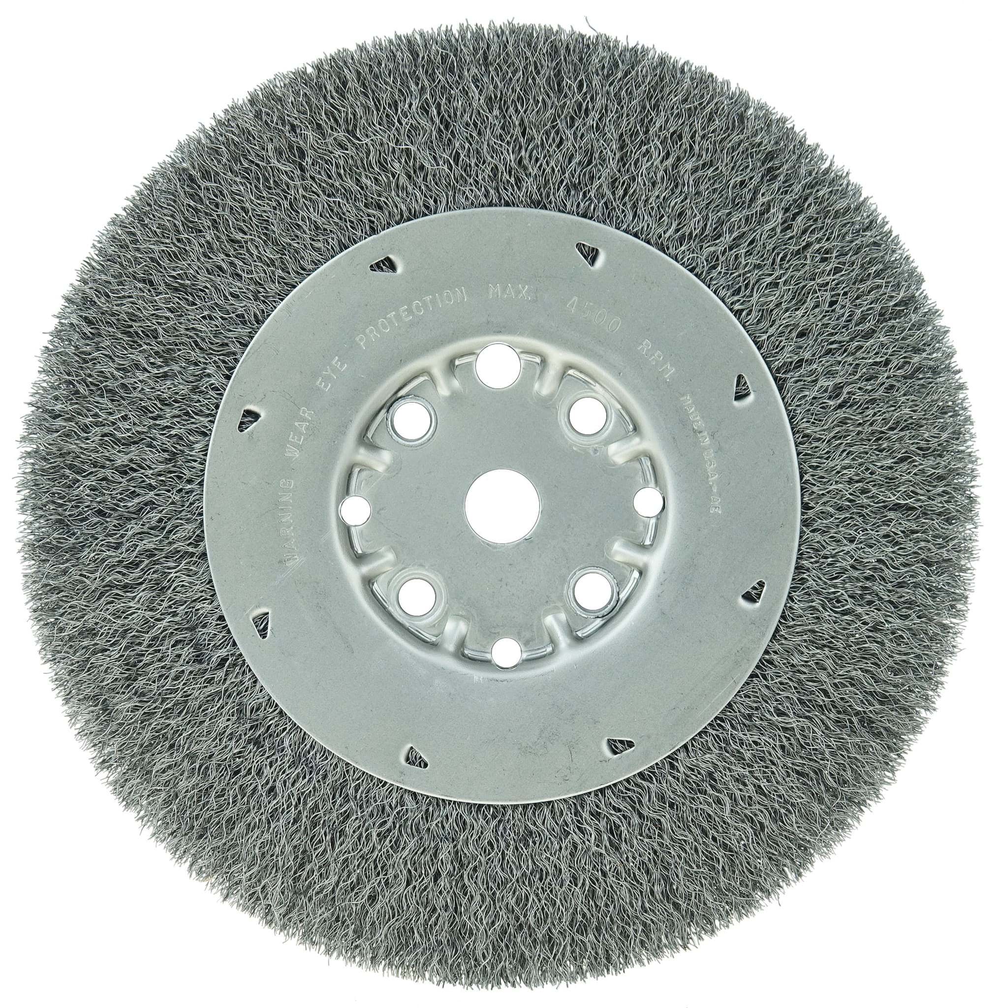 Picture of 8" Maximum Density Crimped Wire Wheel, .006" Steel Fill, 5/8" Arbor Hole