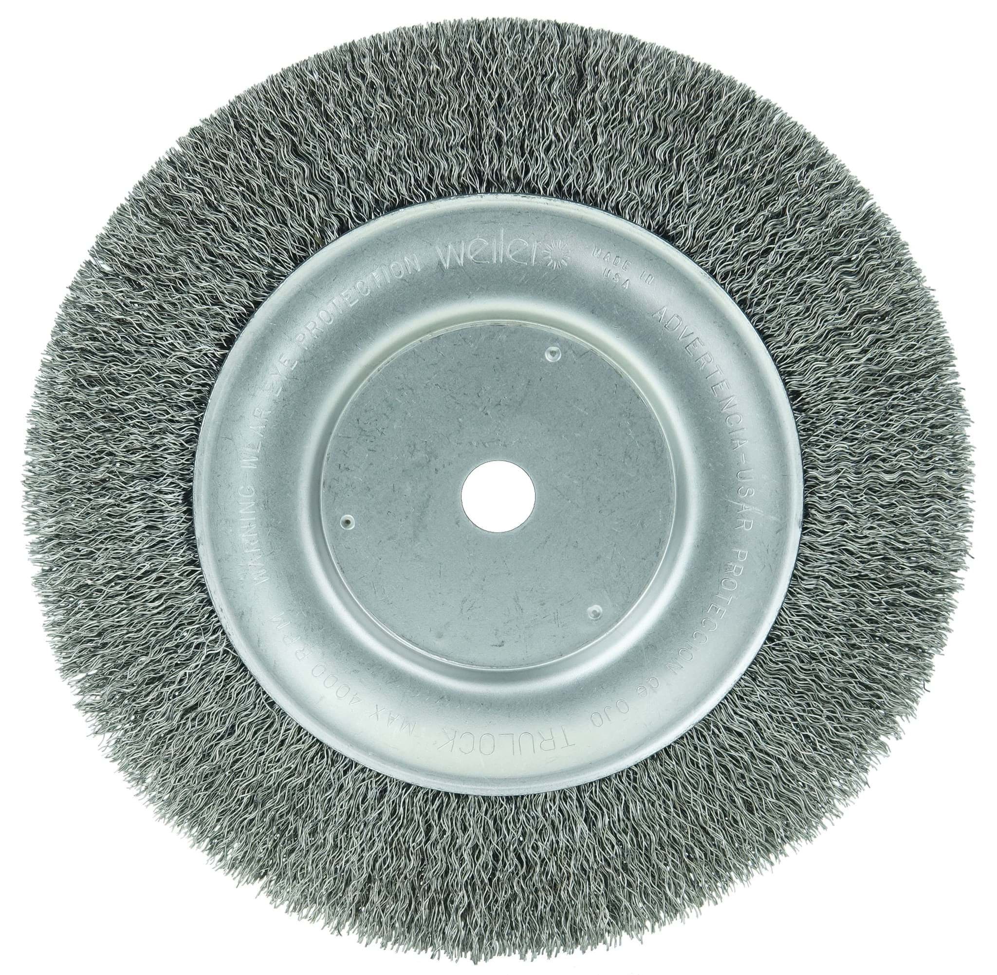 Picture of 8" Maximum Density Crimped Wire Wheel, .014" Steel Fill, 5/8" Arbor Hole
