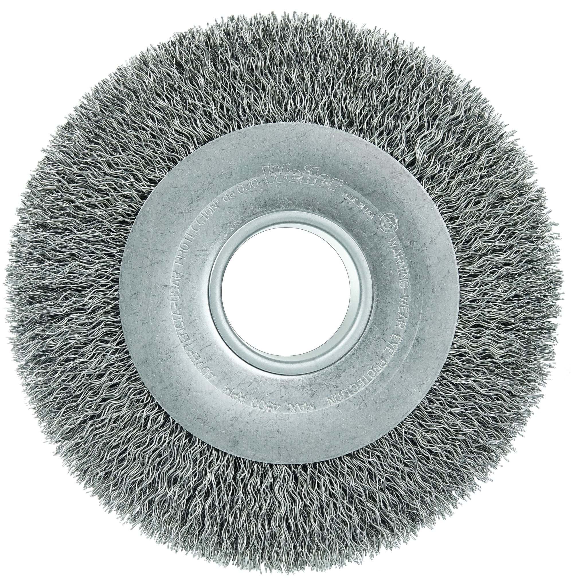 Picture of 8" Wide Face Crimped Wire Wheel, .014" Steel Fill, 2" Arbor Hole