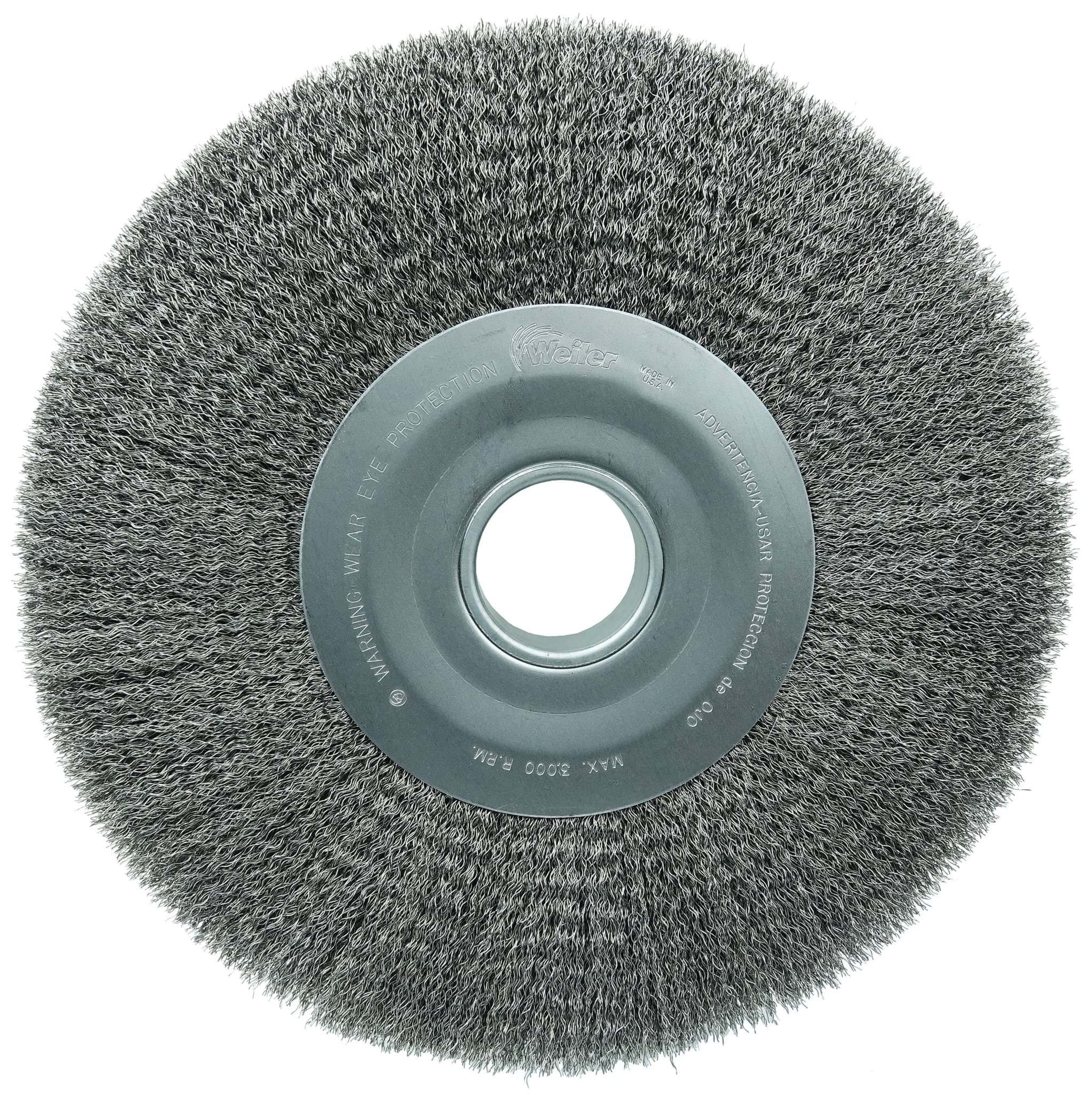 Picture of 12" Wide Face Crimped Wire Wheel, .0118" Steel Fill, 2" Arbor Hole