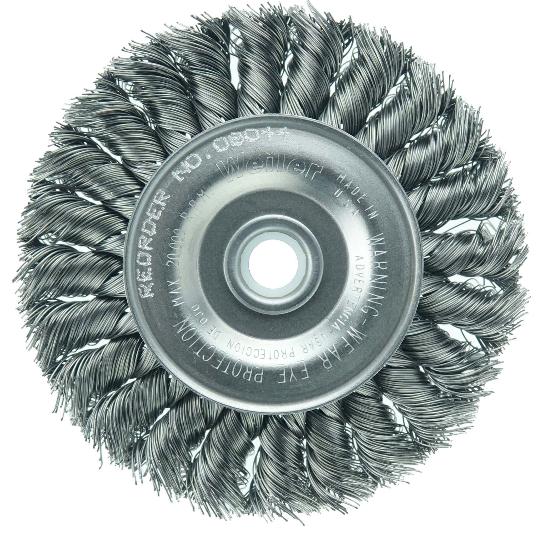 Picture of 4" Standard Twist Knot Wire Wheel, .020" Steel Fill, 1/2"-3/8" Arbor Hole