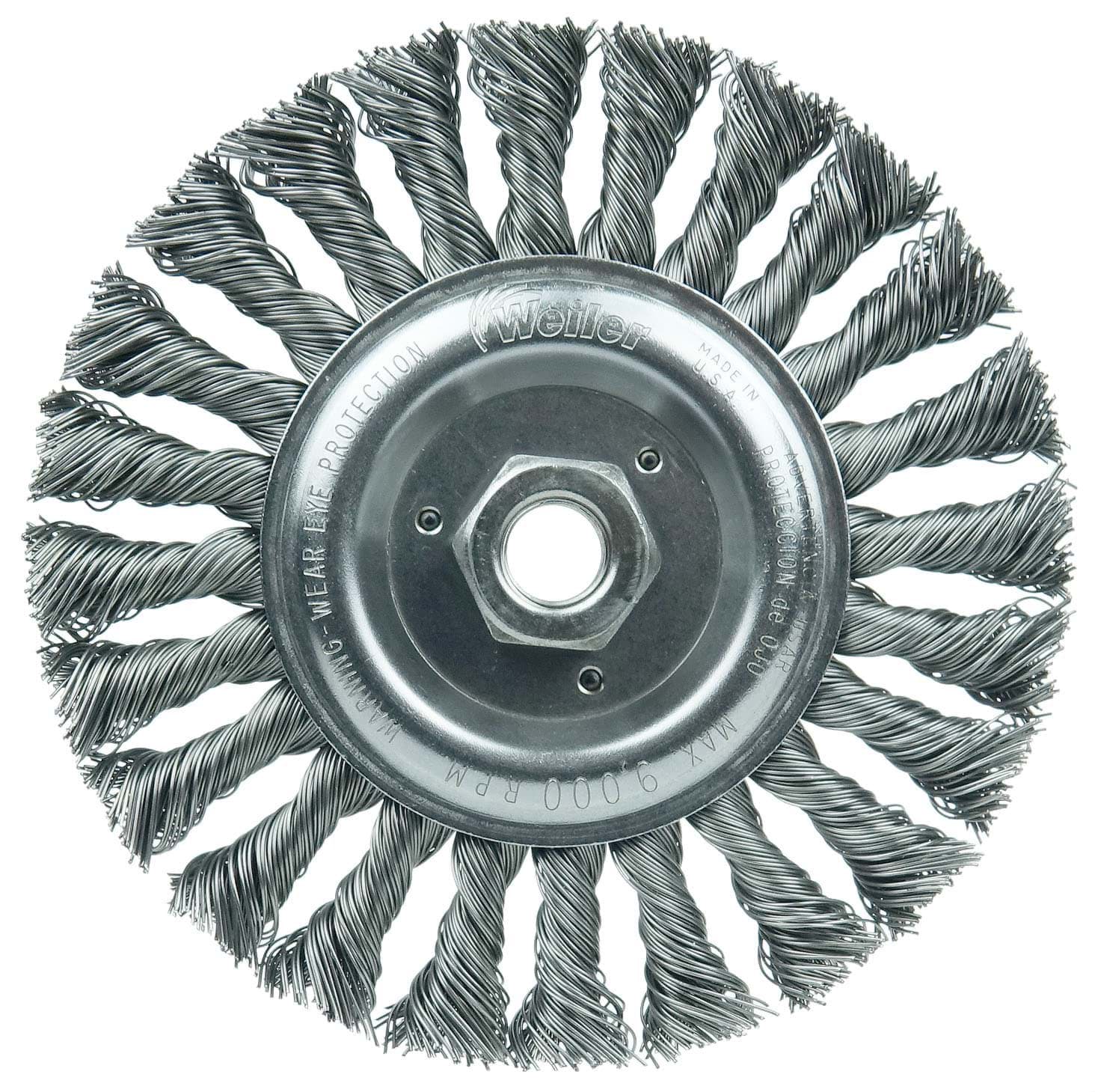 Picture of 6" Standard Twist Knot Wire Wheel, .023" Steel Fill, 5/8"-11 UNC Nut