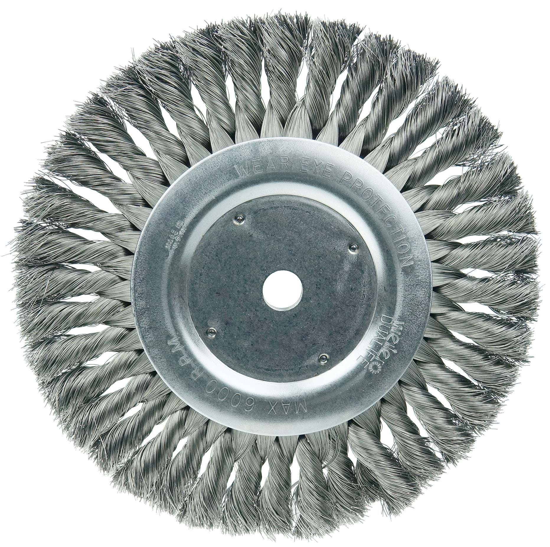 Picture of 8" Standard Twist Knot Wire Wheel, .0118" Steel Fill, 5/8" Arbor Hole
