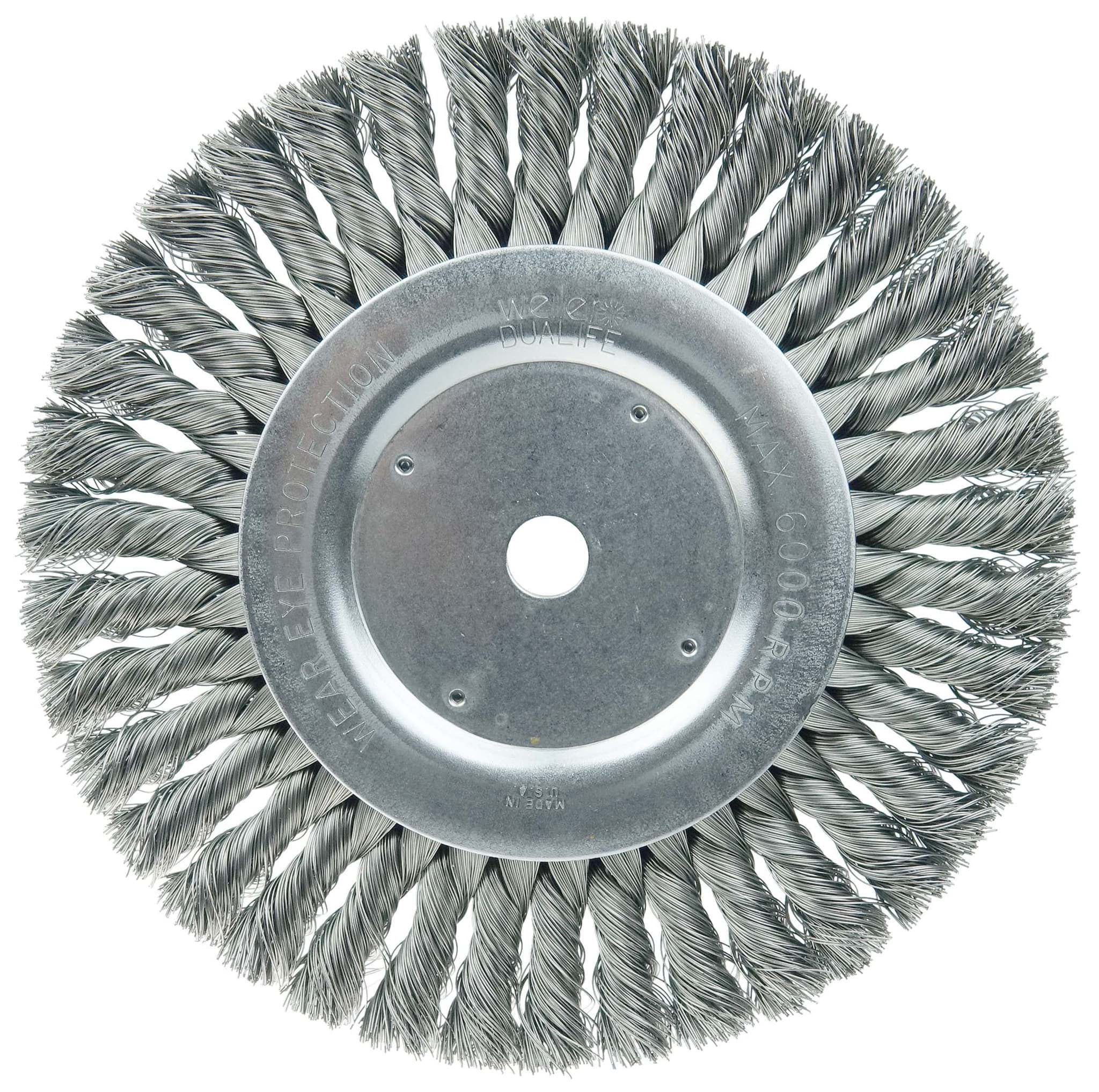 Picture of 8" Standard Twist Knot Wire Wheel, .016" Steel Fill, 5/8" Arbor Hole