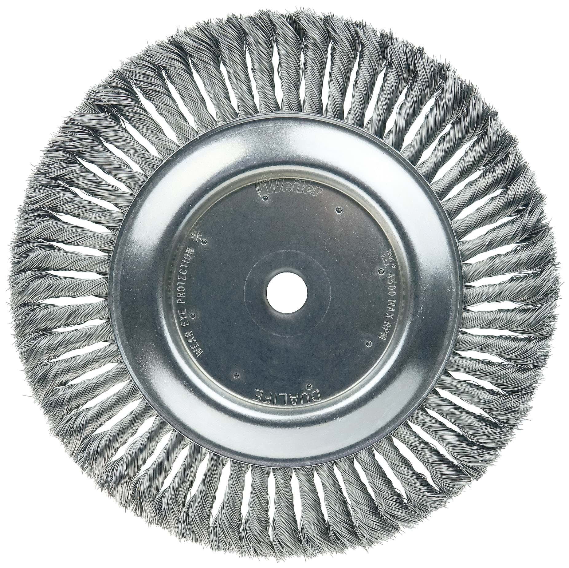 Picture of 10" Standard Twist Knot Wire Wheel, .014" Steel Fill, 3/4" Arbor Hole