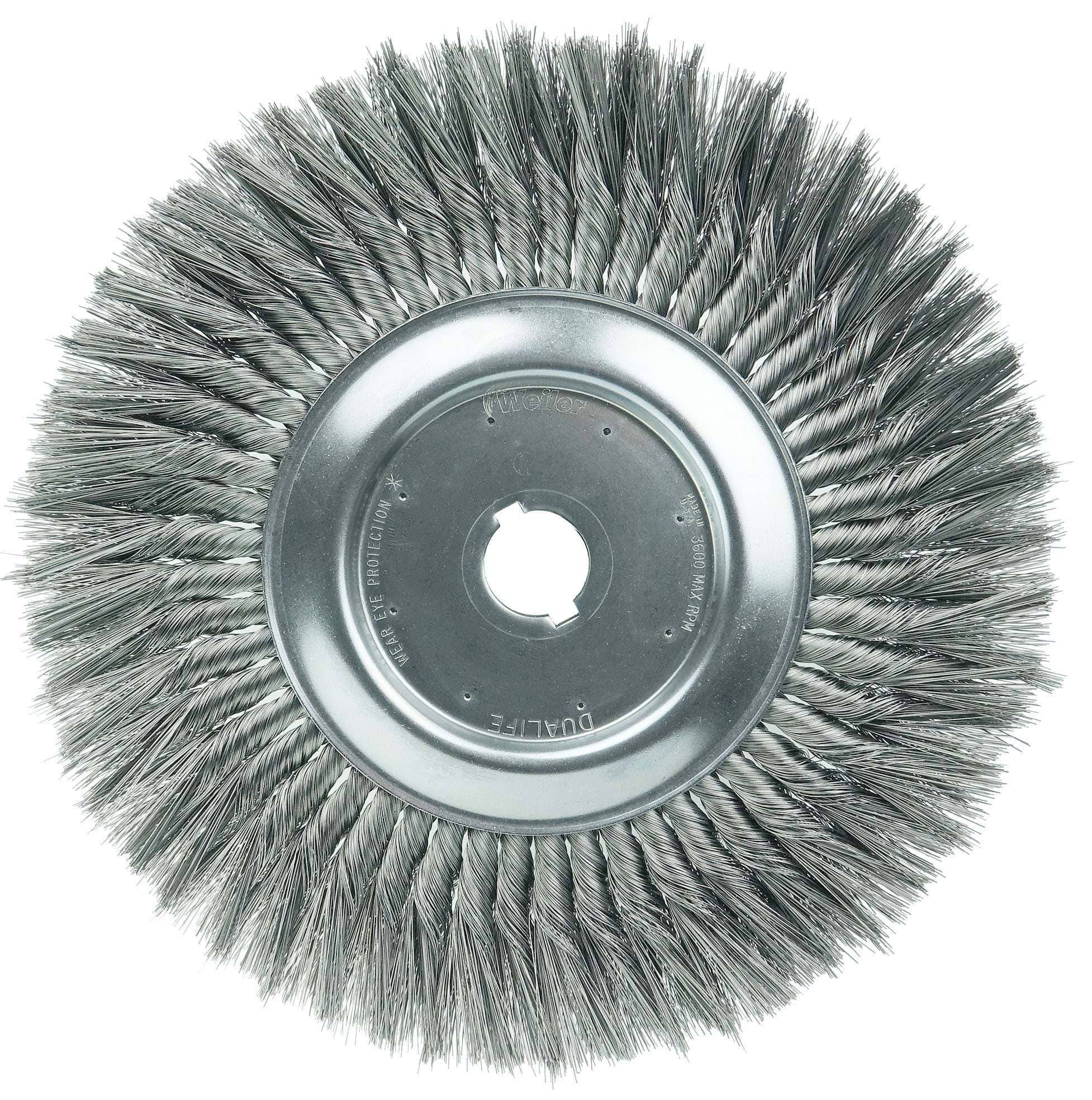 Picture of 12" Standard Twist Knot Wire Wheel, .014" Steel Fill, 1-1/4" Arbor Hole