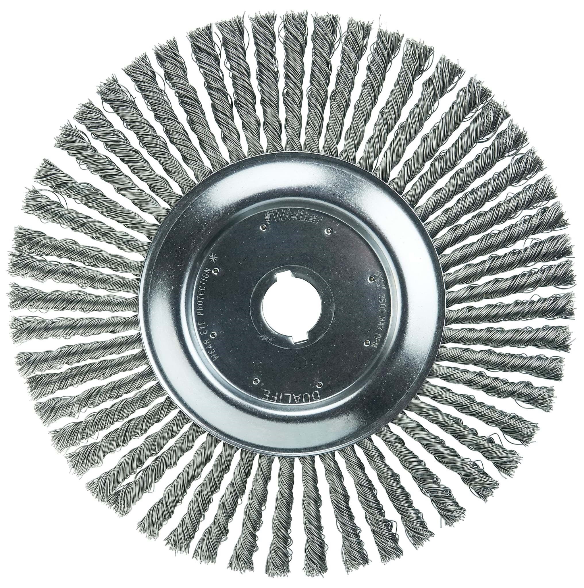 Picture of 12" Cable Twist Knot Wire Wheel, .023" Steel Fill, 1-1/4" Arbor Hole