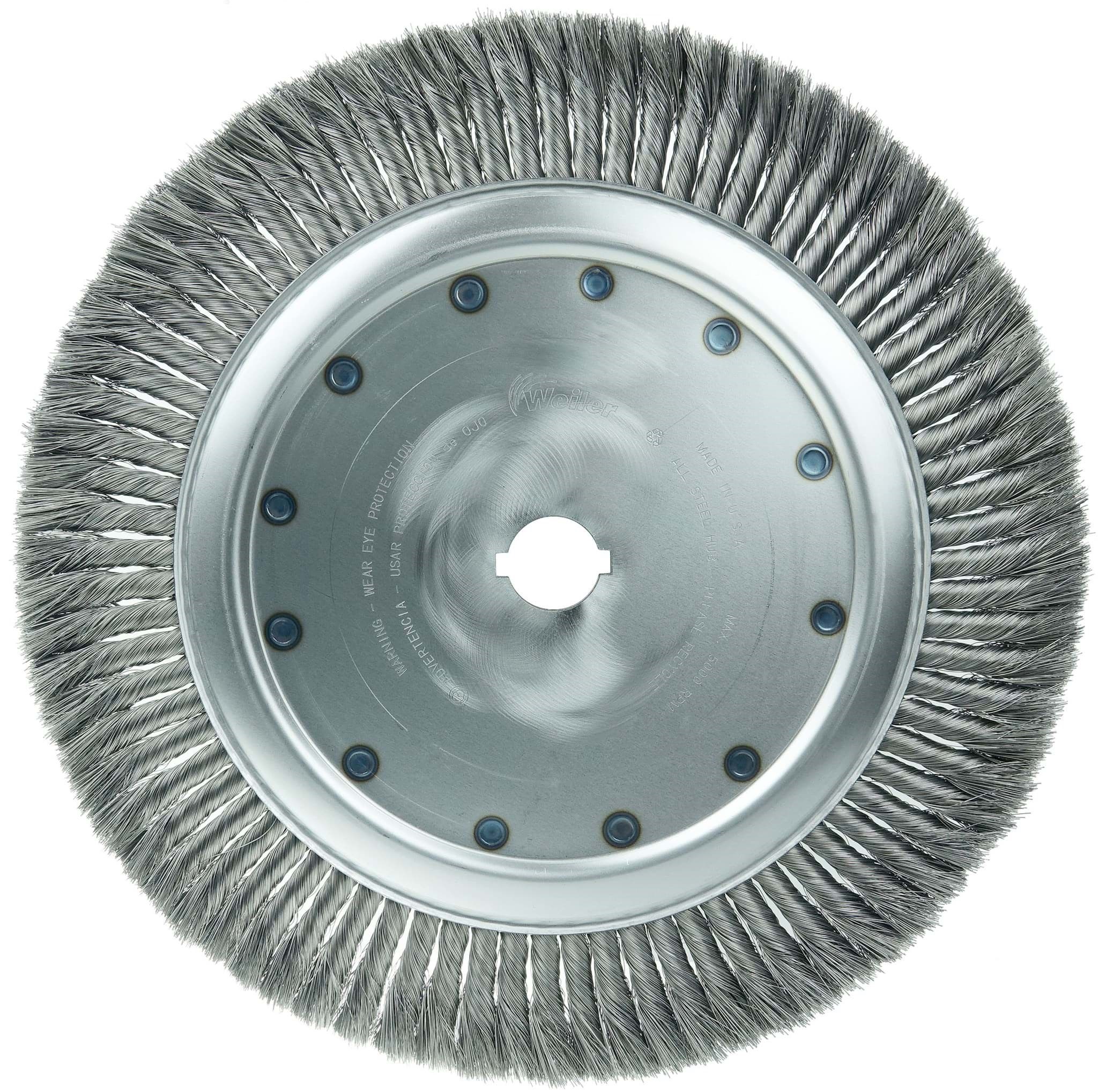 Picture of 15" High Density Standard Twist Knot Wire Wheel, .0118" Steel Fill, 1-1/4" Arbor Hole