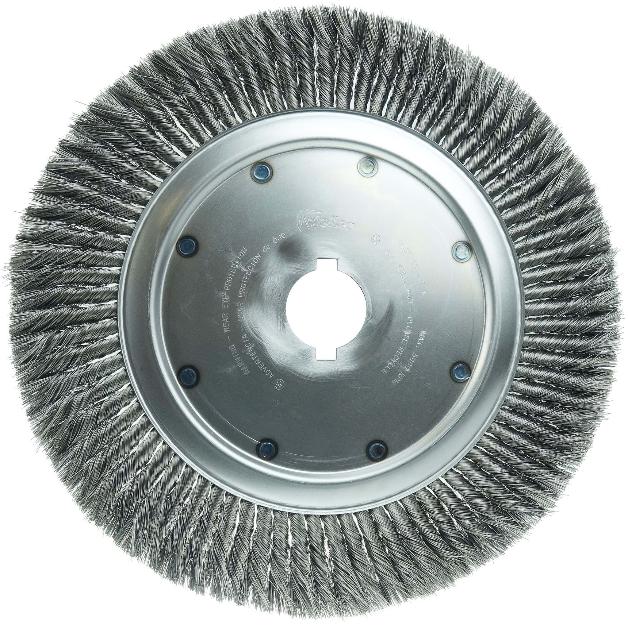 Picture of 15" High Density Standard Twist Knot Wire Wheel, .014" Steel Fill, 2" Arbor Hole
