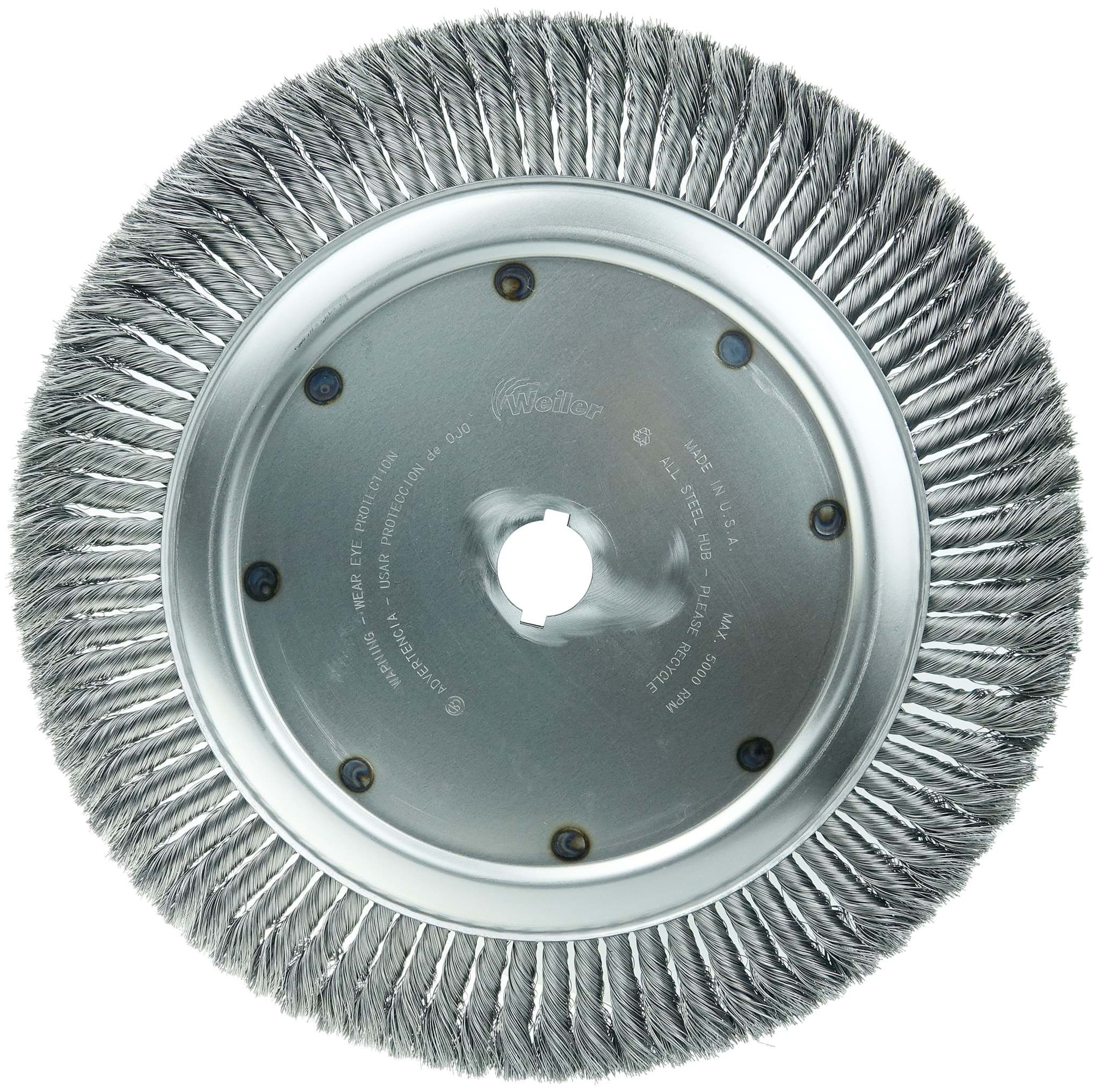 Picture of 15" High Density Standard Twist Knot Wire Wheel, .014" Steel Fill, 1-1/4" Arbor Hole