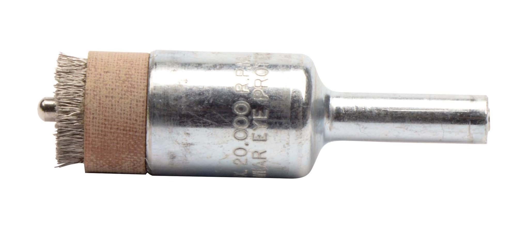 Picture of 1/2" Pilot Bonding End Brush, .005" Crimped Stainless Steel Wire Fill, 3/16"-Dia Pilot