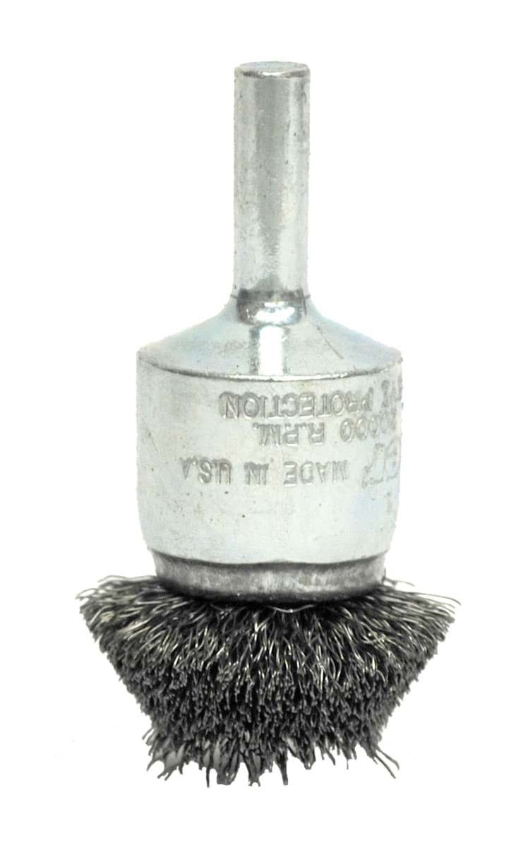 Picture of 1-1/4" Circular Flared Crimped Wire End Brush, .006" Steel Fill