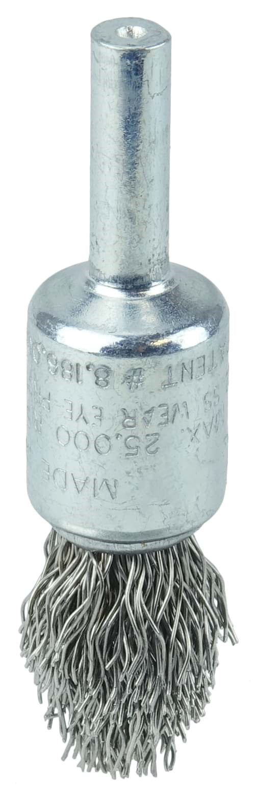 Picture of Controlled Flare Crimped Wire End Brush 1/2", .014" Stainless Steel Fill