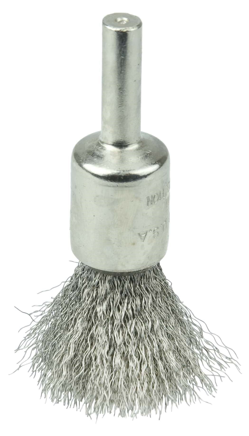 Picture of Nickel-Plated Cup End Brush 1/2", .0104" Stainless Steel Crimped Wire Fill