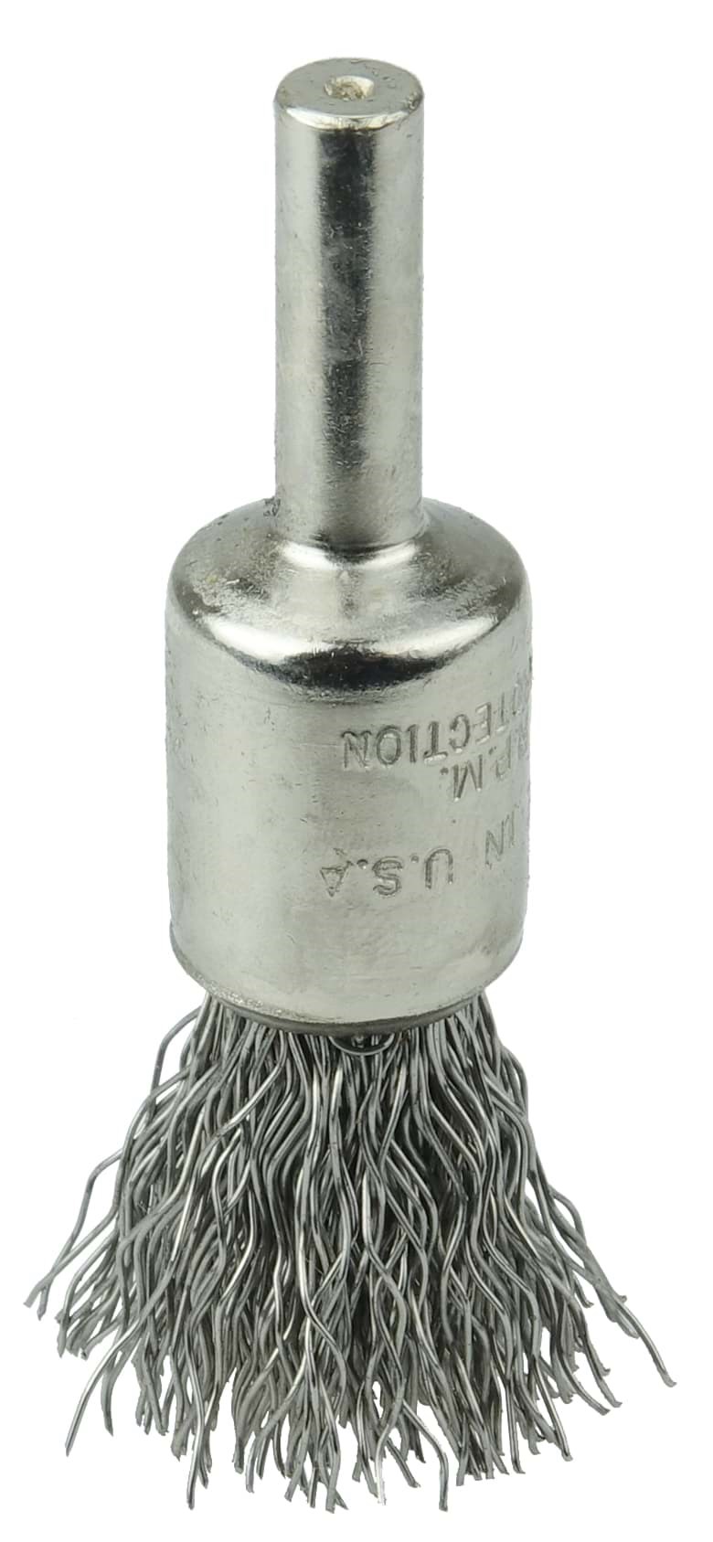 Picture of 1/2" Nickel-Plated Cup End Brush, .020" Stainless Steel Crimped Wire Fill