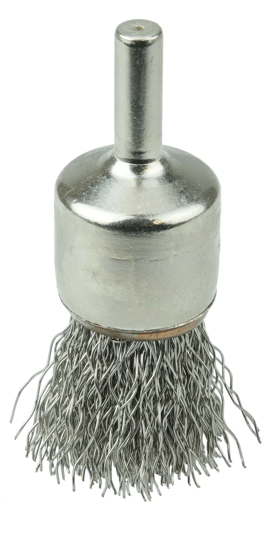 Picture of Nickel-Plated Cup End Brush 3/4", .020" Stainless Steel Crimped Wire Fill