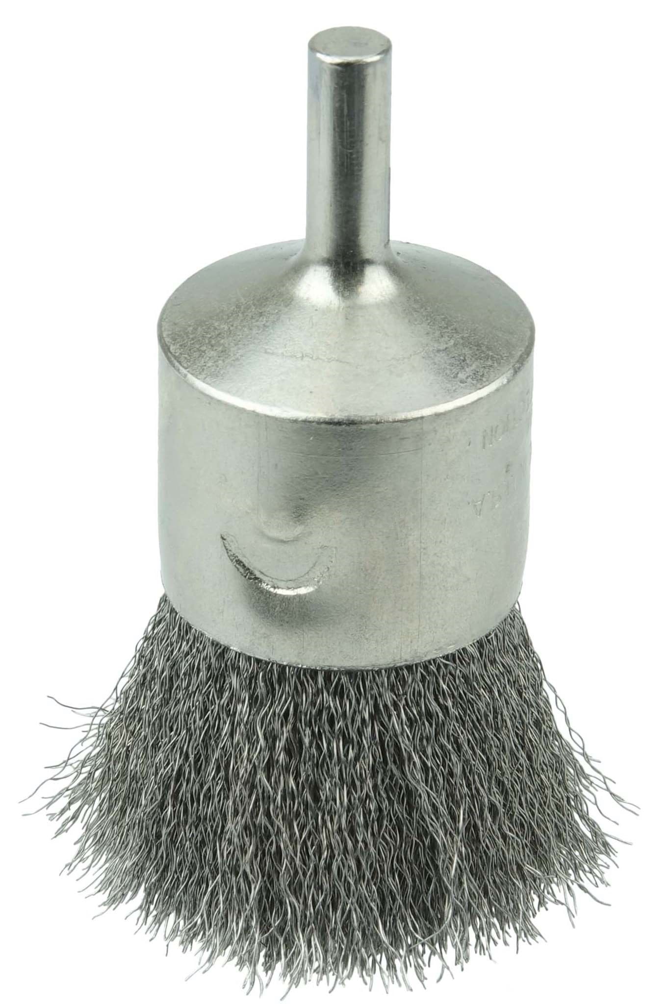 Picture of Nickel-Plated Cup End Brush 1", .0104" Stainless Steel Crimped Wire Fill