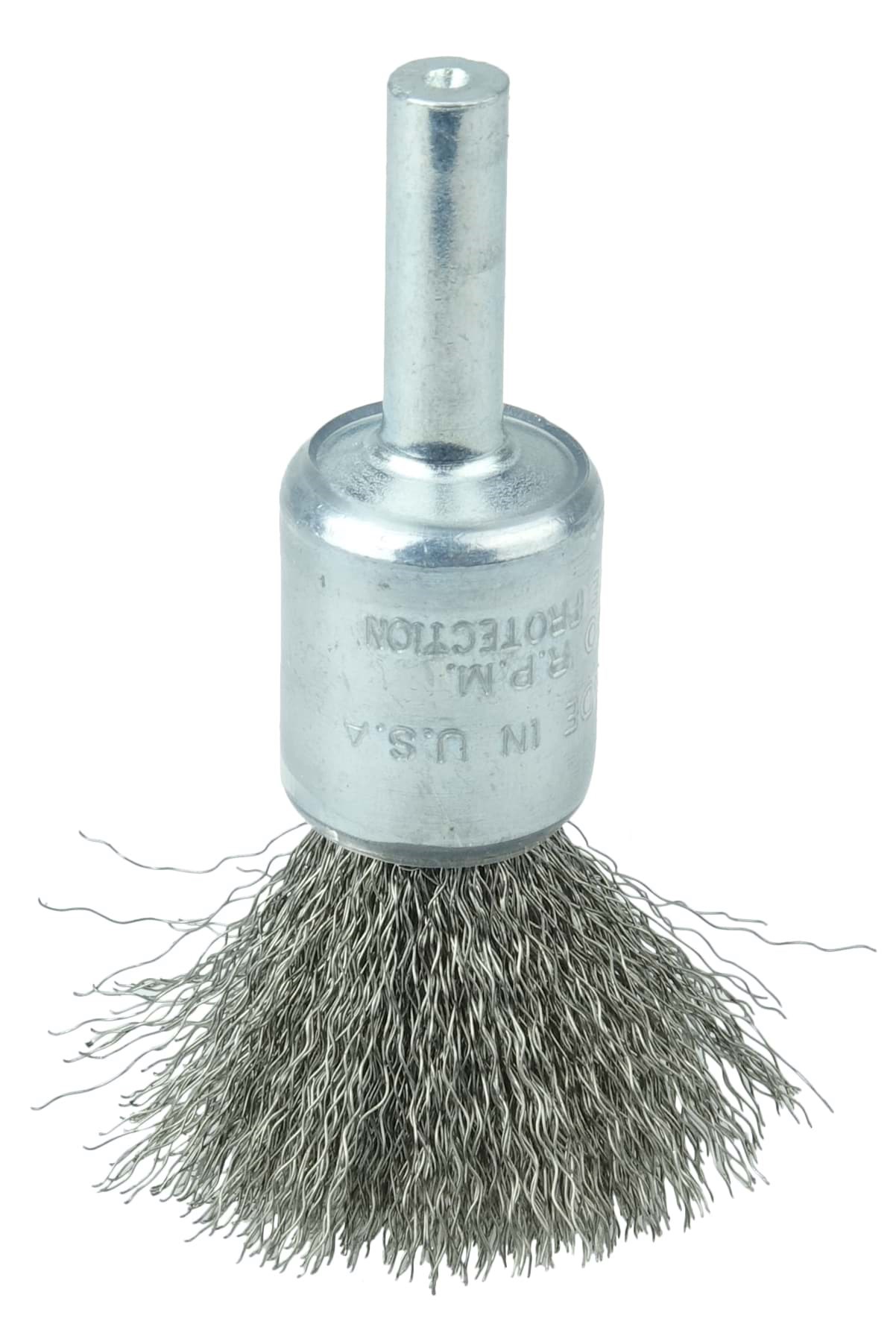 Picture of Coated Cup Crimped Wire End Brush 1/2", .006" Stainless Steel Fill