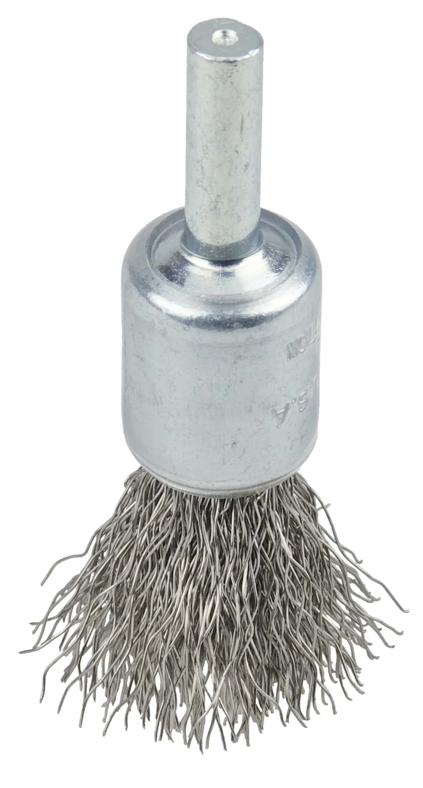 Picture of 1/2" Coated Cup Crimped Wire End Brush, .0104" Stainless Steel Fill