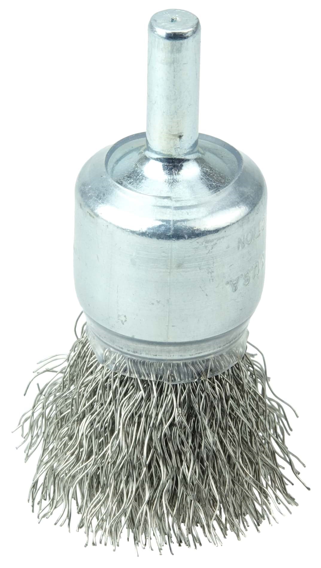 Picture of 3/4" Coated Cup Crimped Wire End Brush, .0104" Stainless Steel Fill