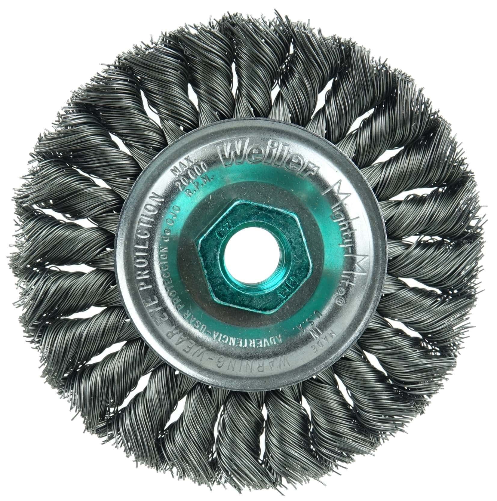 Picture of Standard Twist Knot Wire Wheel 4", .014" Steel Fill, M14 x 2.0 Nut