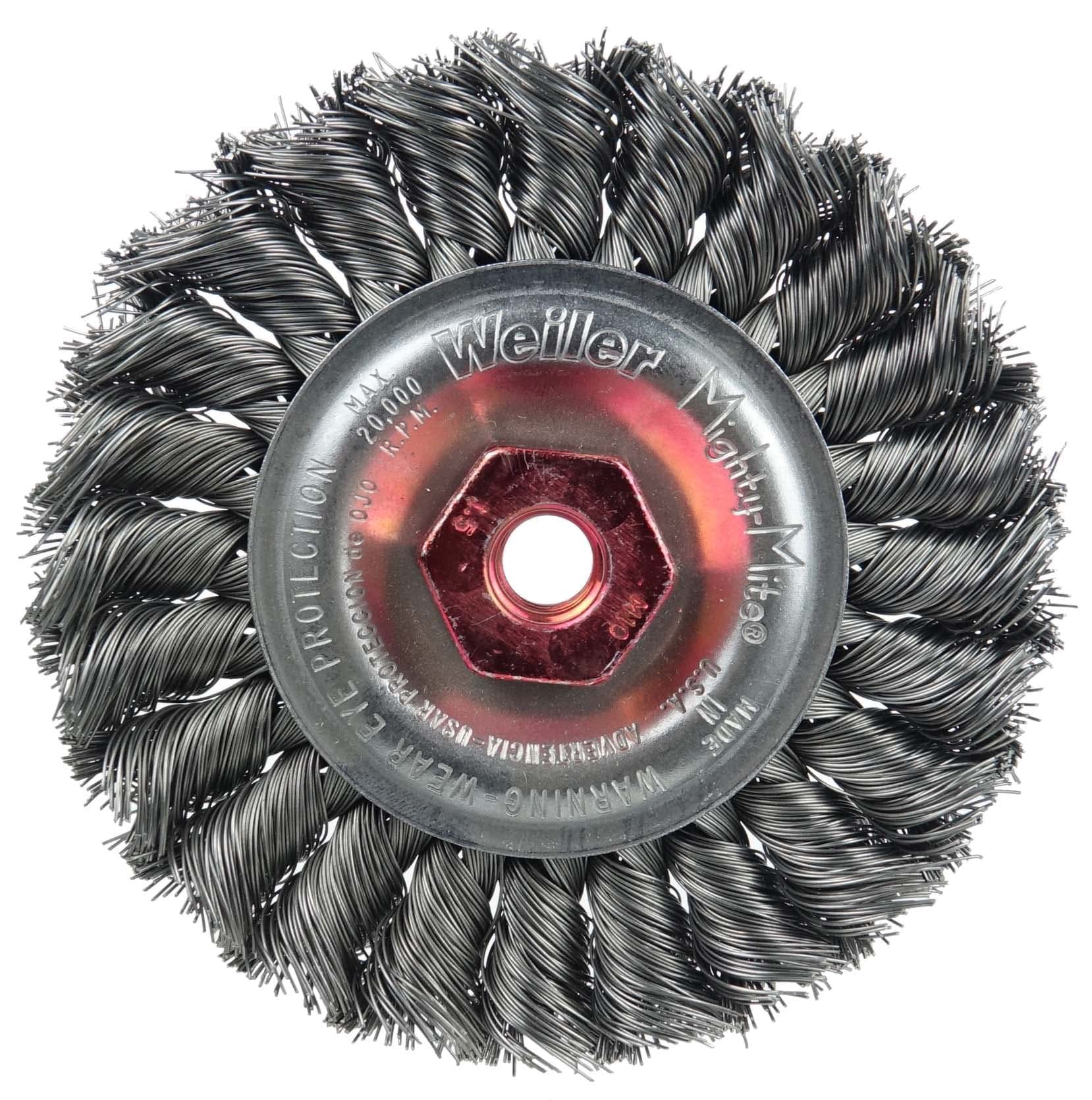 Picture of Standard Twist Knot Wire Wheel 4", .020" Steel Fill, M10x1.50 Nut