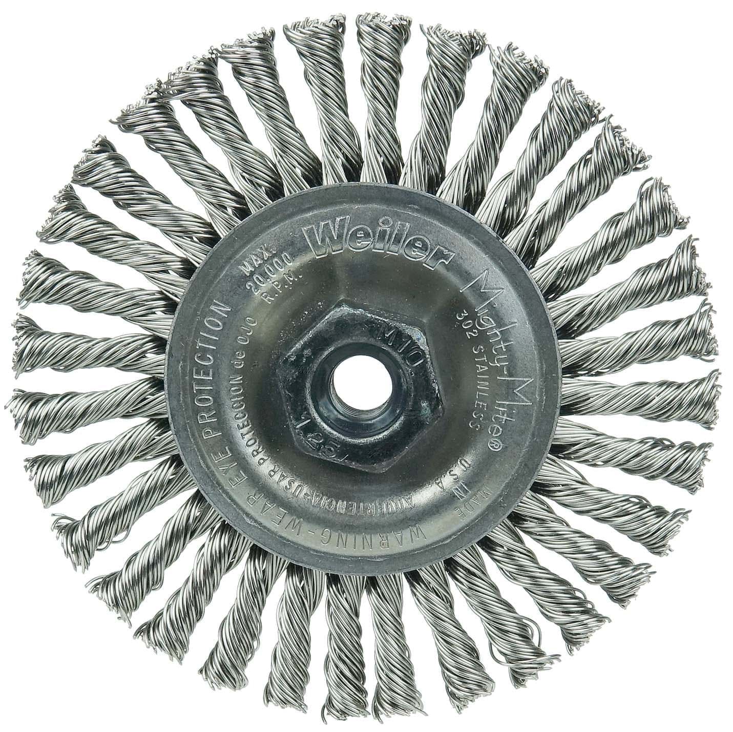 Picture of Mini Roughneck 4" Stringer Bead Wheel, .020" Stainless Steel Fill, M10x1.25 Nut