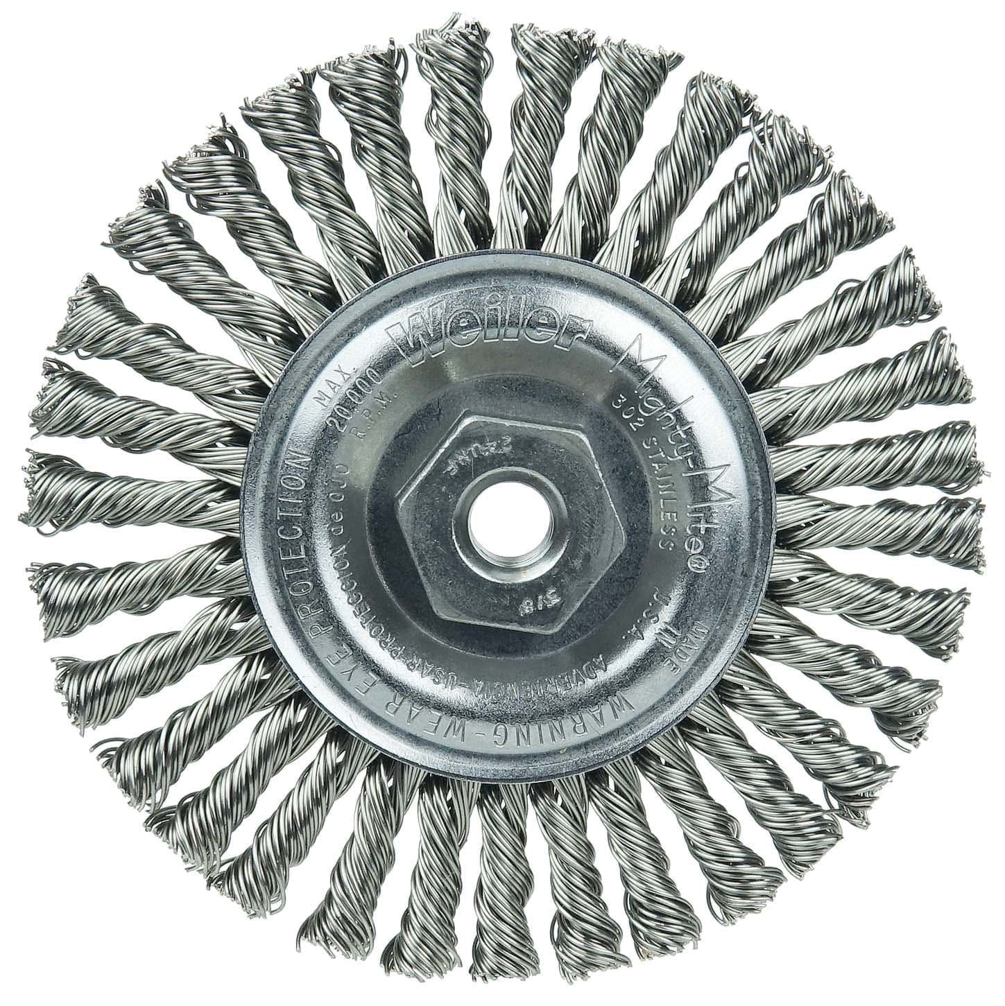 Picture of Mini Roughneck 4" Stringer Bead Wheel, .020" Stainless Steel Fill, 3/8"-24 UNF Nut