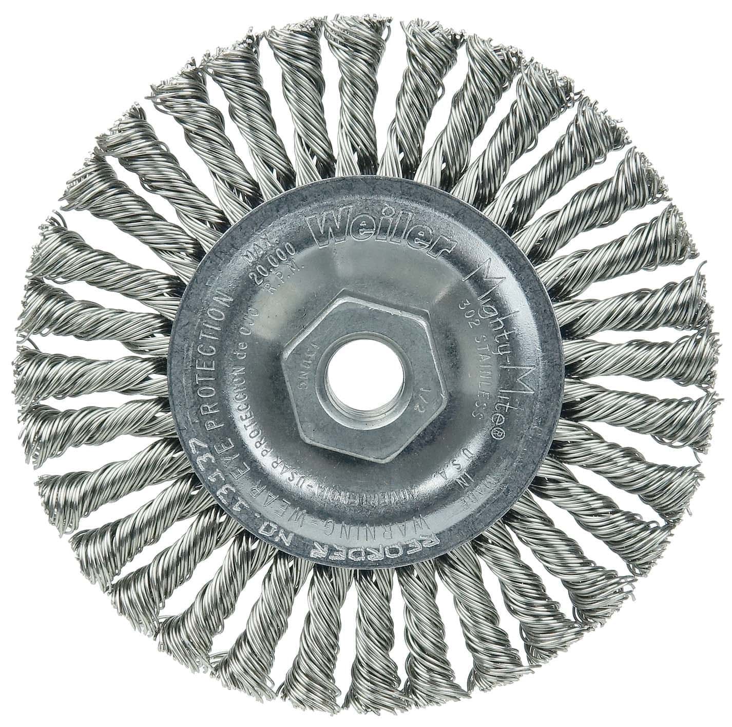 Picture of Mini Roughneck 4" Stringer Bead Wheel, .020" Stainless Steel Fill, 1/2"-13 UNC Nut