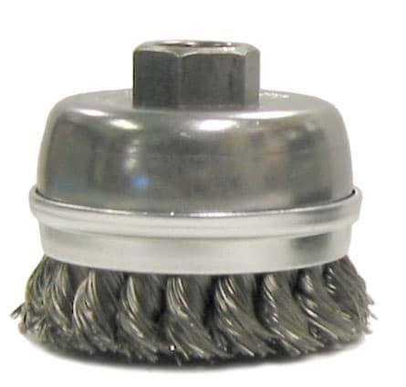 Picture of 2-3/4" Single Row Knot Wire Cup Brush, Banded, .014" Steel Fill, 5/8"-11 UNC Nut
