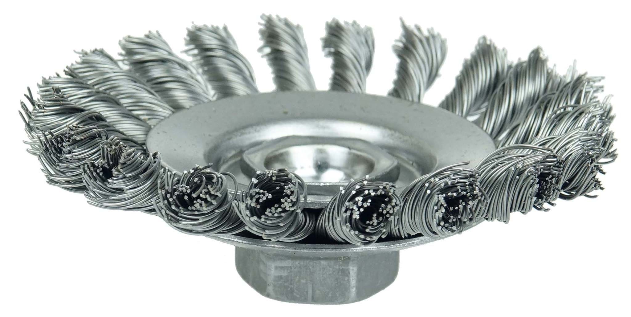 Picture of Knot Wire Bevel Brush 4", .020" Steel Fill, M14 x 2.0 Nut