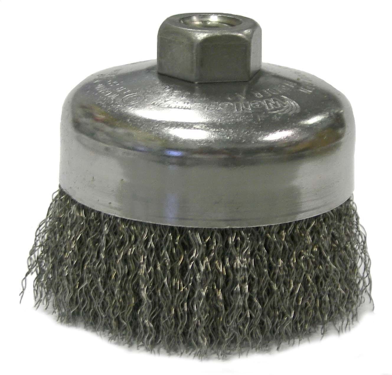 Picture of 4" Crimped Wire Cup Brush, .020" Steel Fill, 5/8"-11 UNC Nut
