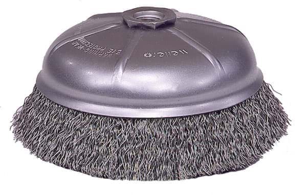 Picture of 6" Crimped Wire Cup Brush , .014" Steel Fill, 5/8"-11 UNC Nut