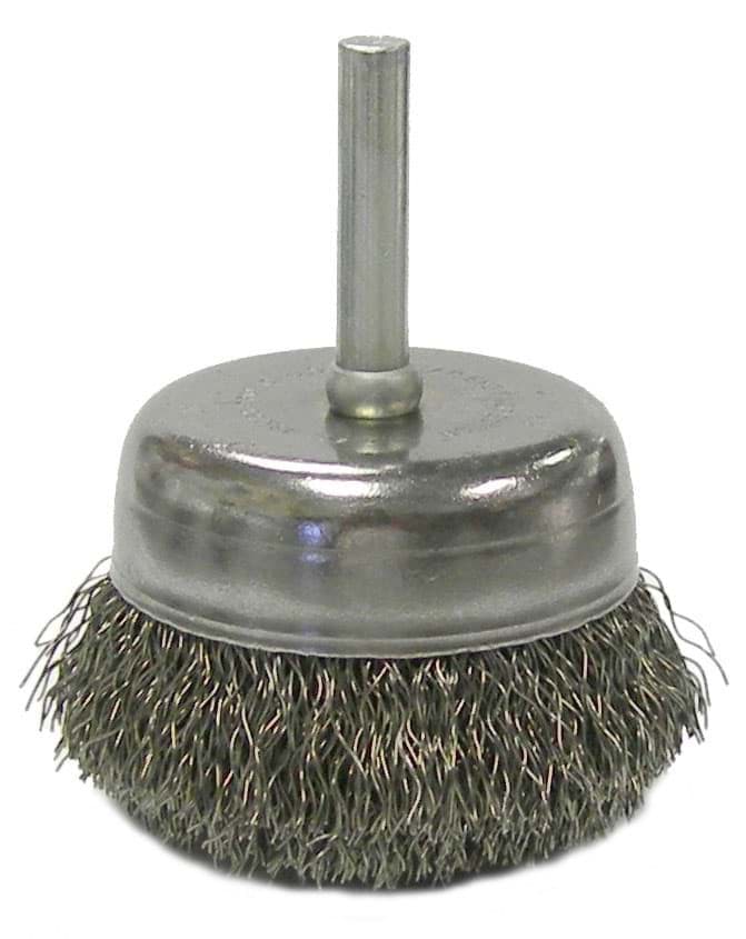 Picture of 2" Crimped Wire Utility Cup Brush, .0118" Steel Fill, 1/4" Stem