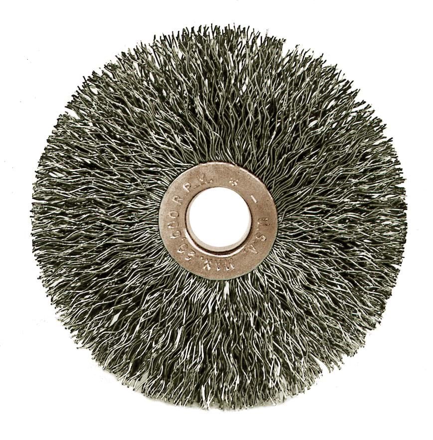 Picture of 3" Small Diameter Crimped Wire Wheel, .006" Steel Fill, 5/8" Arbor Hole