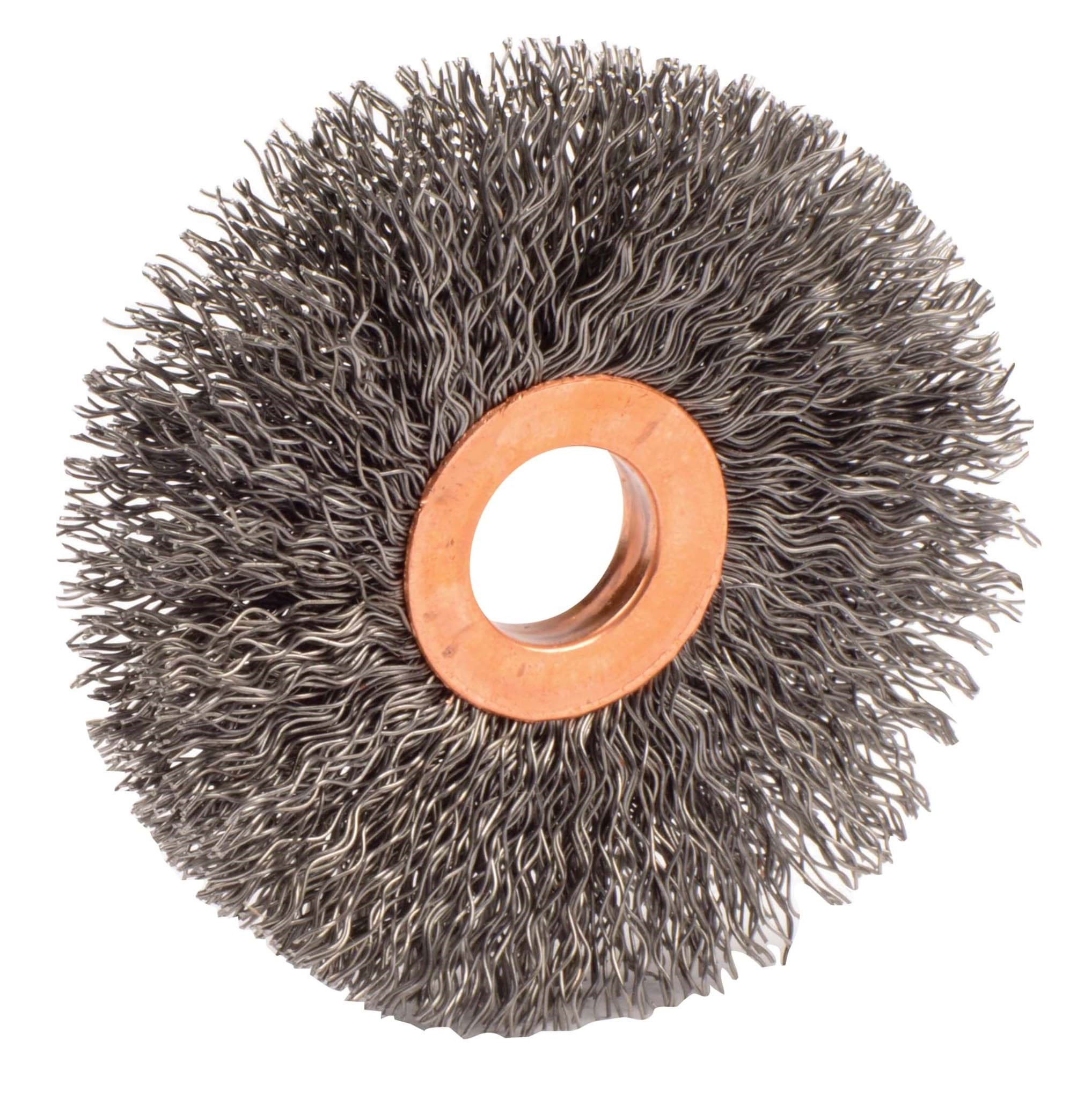 Picture of 3" Small Diameter Crimped Wire Wheel, .014" Steel Fill, 5/8" Arbor Hole