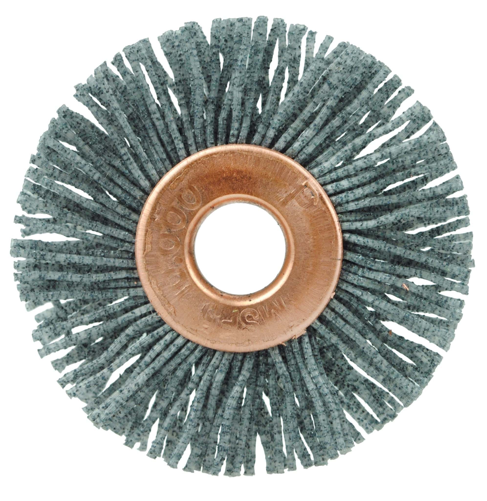 Picture of 1-1/4" Small Diameter Nylox Wheel Brush, .022/120SC Crimped Fill, 1/4" Arbor Hole