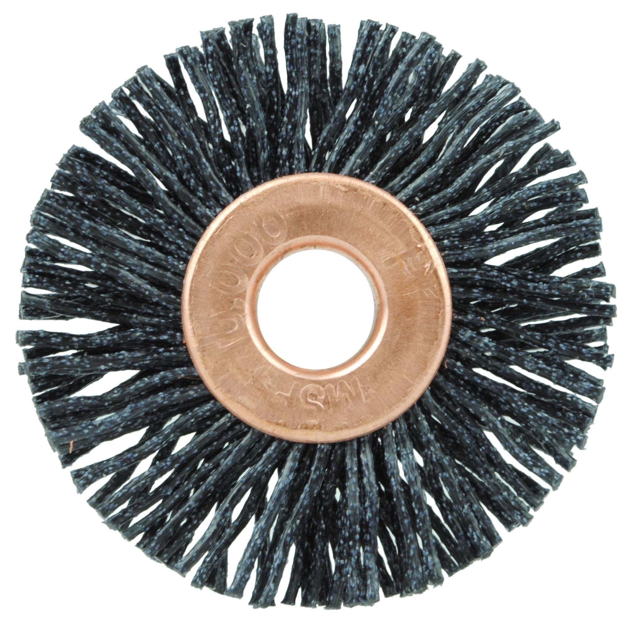 Picture of Burr-Rx 1-1/4" Small Diameter Wheel Brush, .026/120CG Crimped Fill, 1/4" Arbor Hole