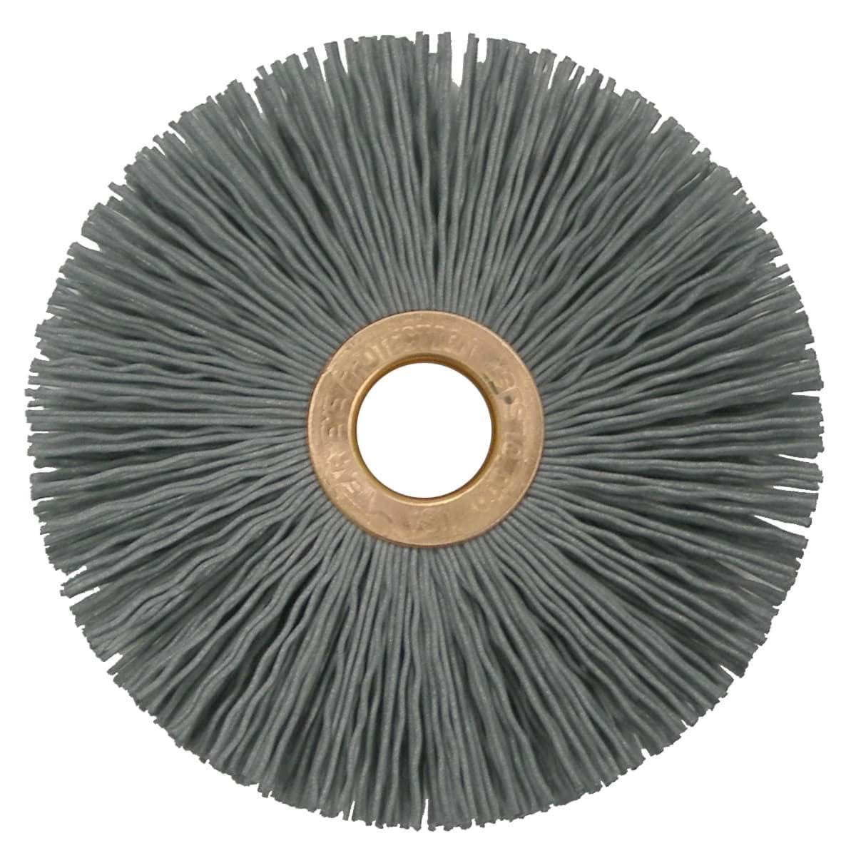Picture of 3" Small Diameter Nylox Wheel Brush, .022/320SC Crimped Fill, 1/2" Arbor Hole