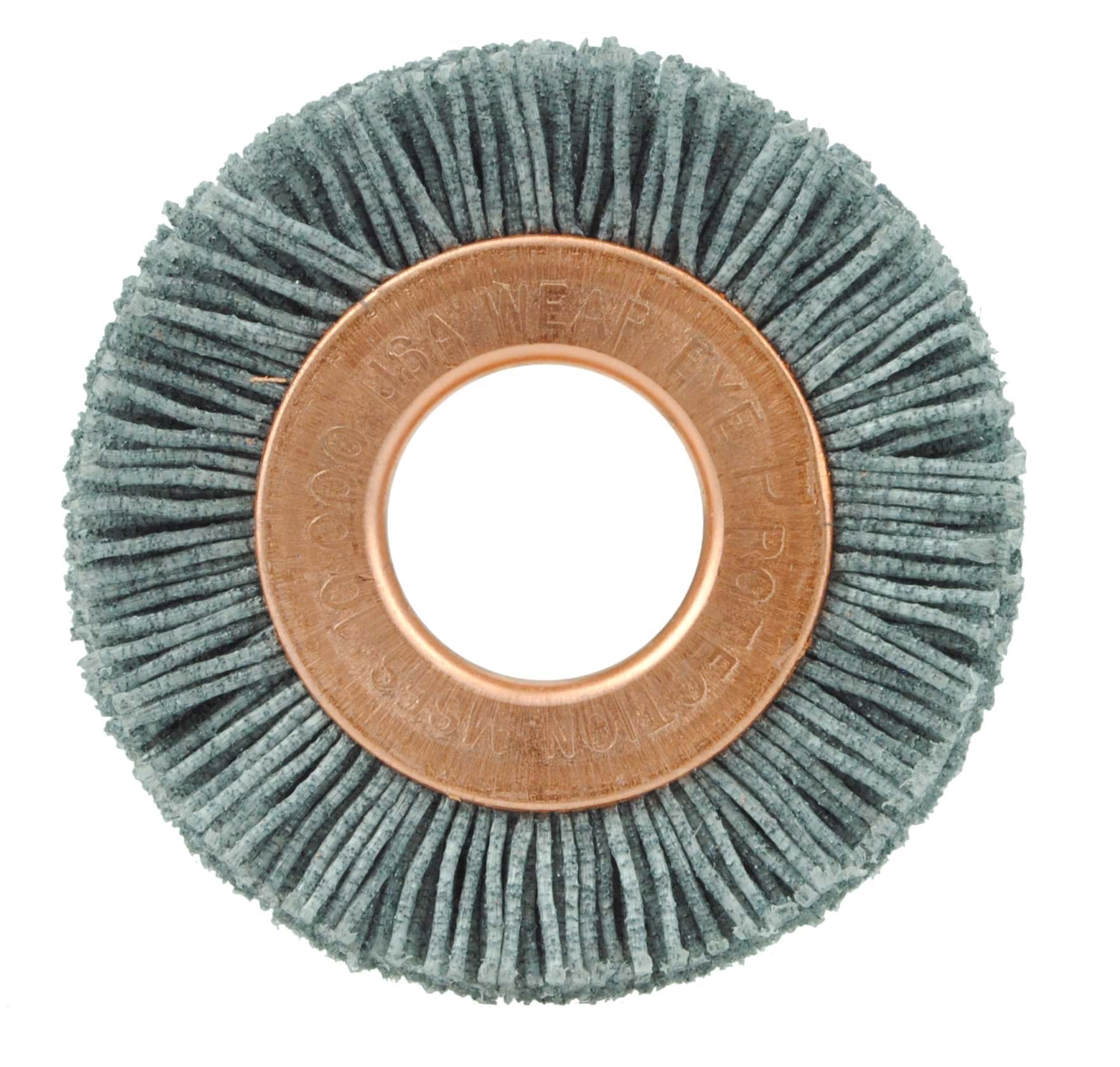 Picture of 1-1/2" Small Diameter Nylox Wheel Brush, .022/120SC Crimp Fill, 1/2" Arbor Hole