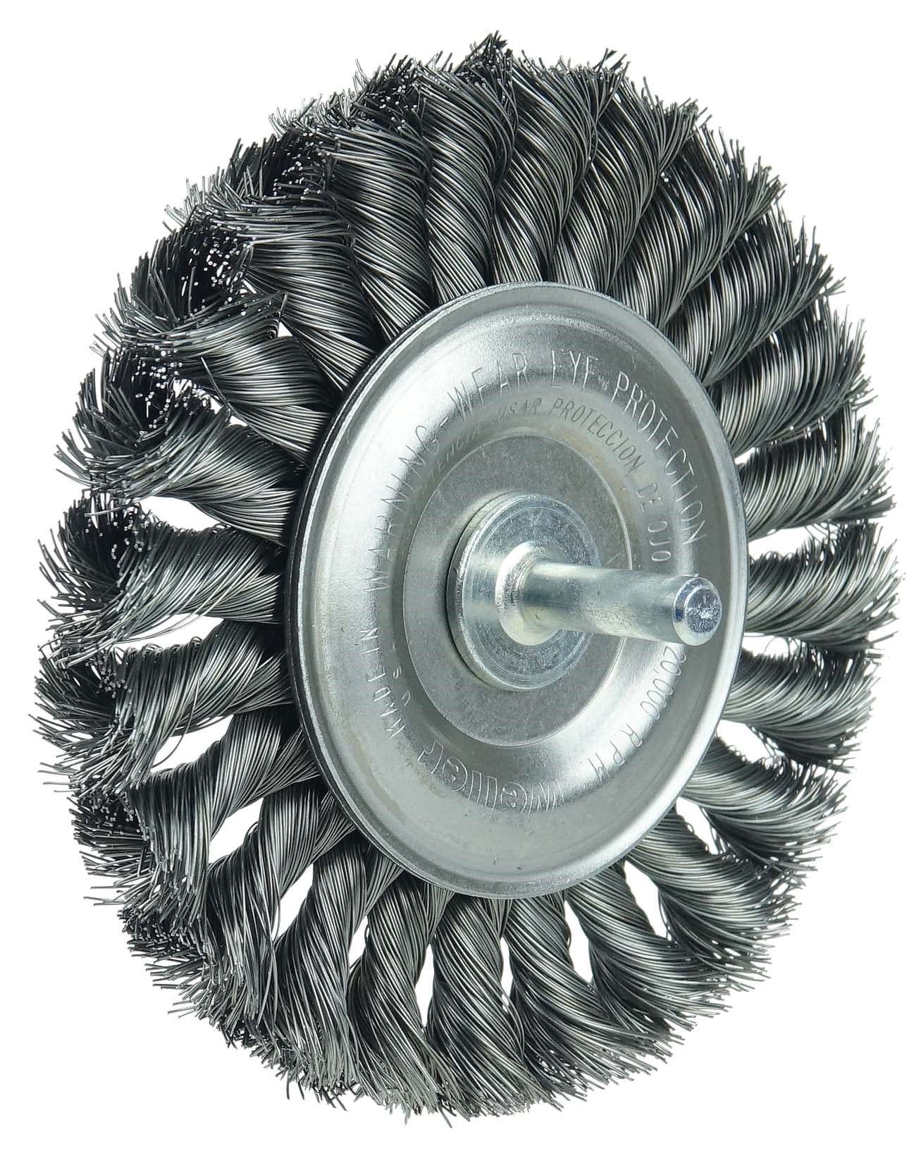 Picture of 4" Stem-Mounted Knot Wire Wheel, .0118" Steel Fill, 1/4" Stem
