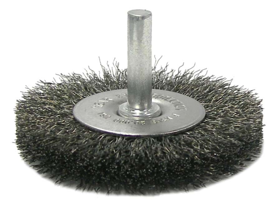 Picture of 2-1/2" Stem-Mounted Crimped Wire Radial Wheel, .014" Steel Fill, 1/4" Stem