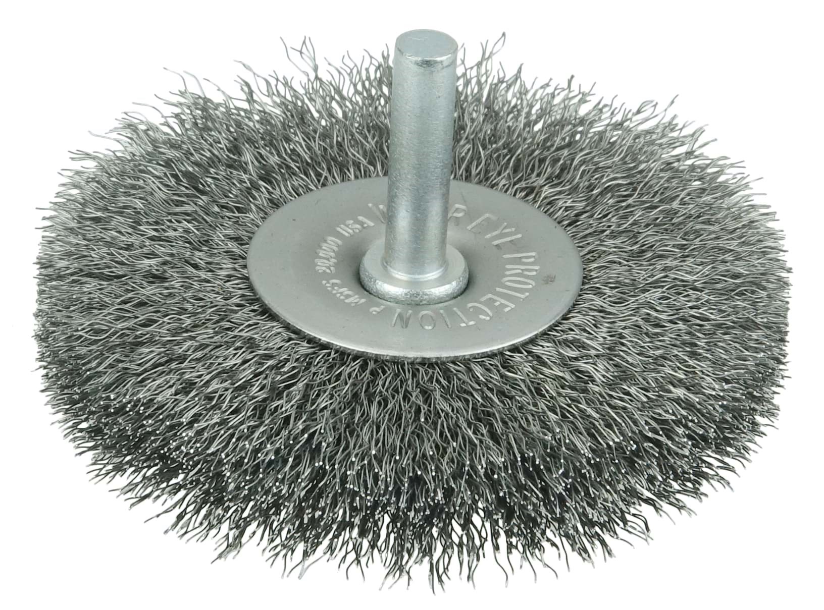 Picture of 3" Stem-Mounted Crimped Wire Radial Wheel, .008" Steel Fill, 1/4" Stem