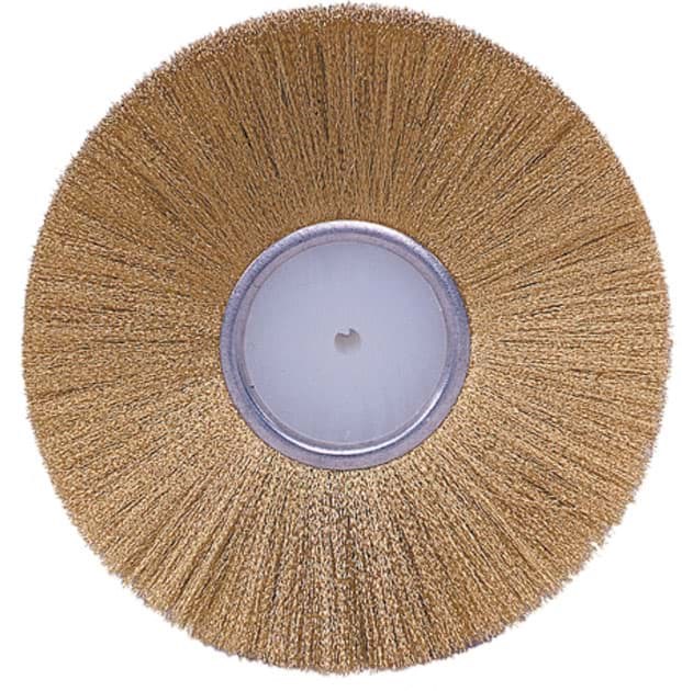 Picture of 3" Plater's Crimped Wire Wheel, .003" Brass Fill, 1/4" Arbor Hole