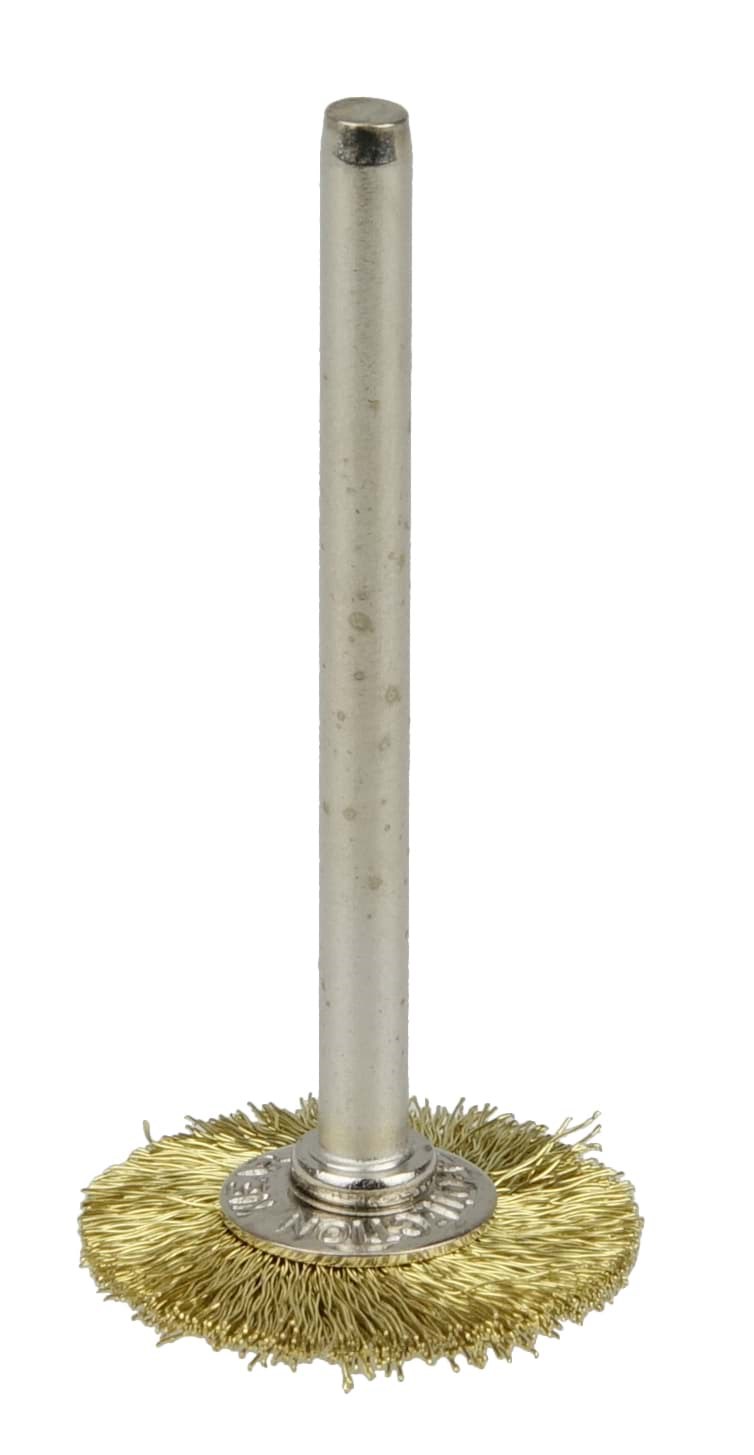 Picture of 3/4" Miniature Wire Wheel, .005" Brass Fill, 1/8" Stem