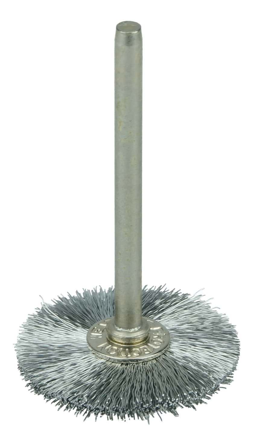 Picture of 1" Miniature Wire Wheel, .005" Steel Fill, 1/8" Stem