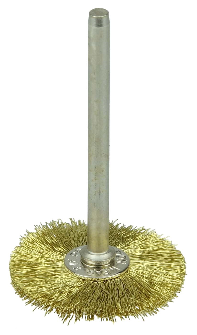 Picture of 1" Miniature Wire Wheel, .005" Brass Fill, 1/8" Stem
